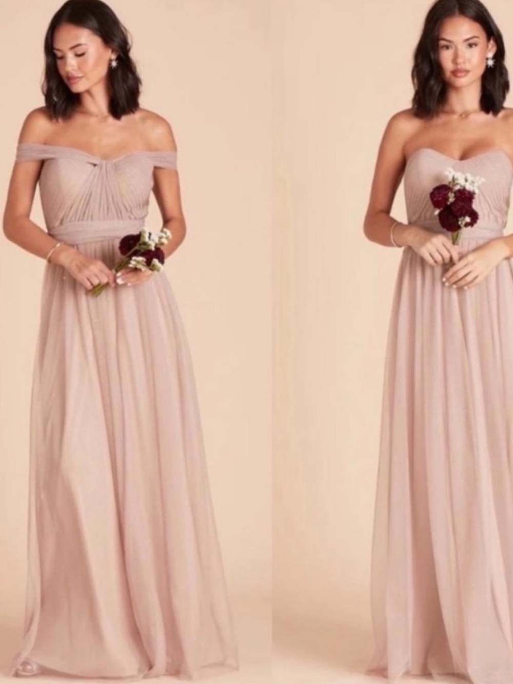 Birdy Grey Christina Convertible Tulle Dress | Medium | Sandy Taupe